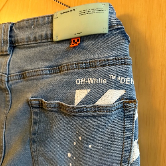 Off White Denim Virgil Abloh Paint Spray Splatter Skinny Jeans - Picture 1 of 13